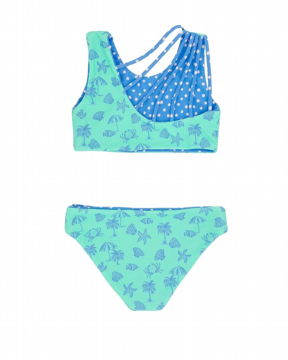 NEW FEATHER 4 ARROW kids' summer sun reversible bikini in blue